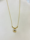 Square, clover necklace
