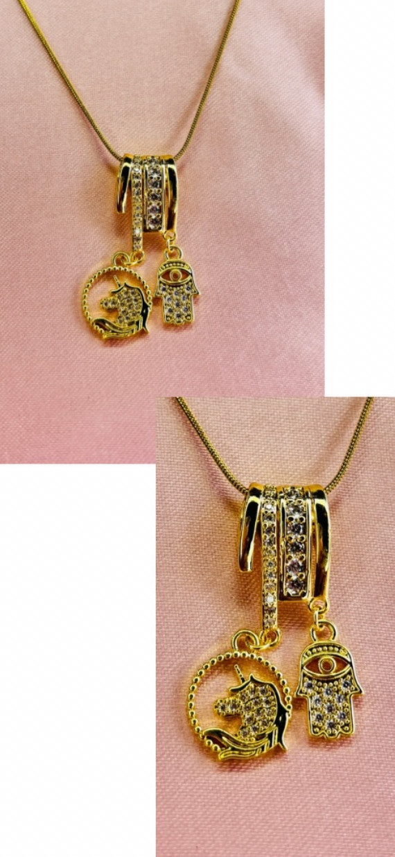 Charm Necklace Collection ✨(Rose • Bee Pearl • Evil Eye)