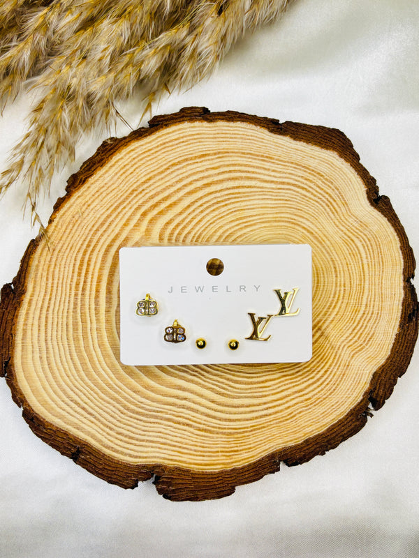 Golden Trio Stud Set