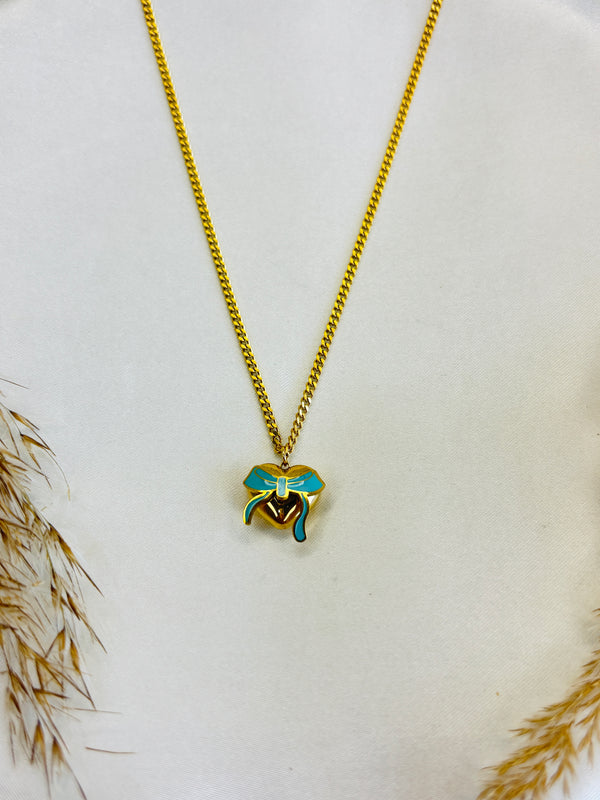 Sweet Bow Heart Necklace