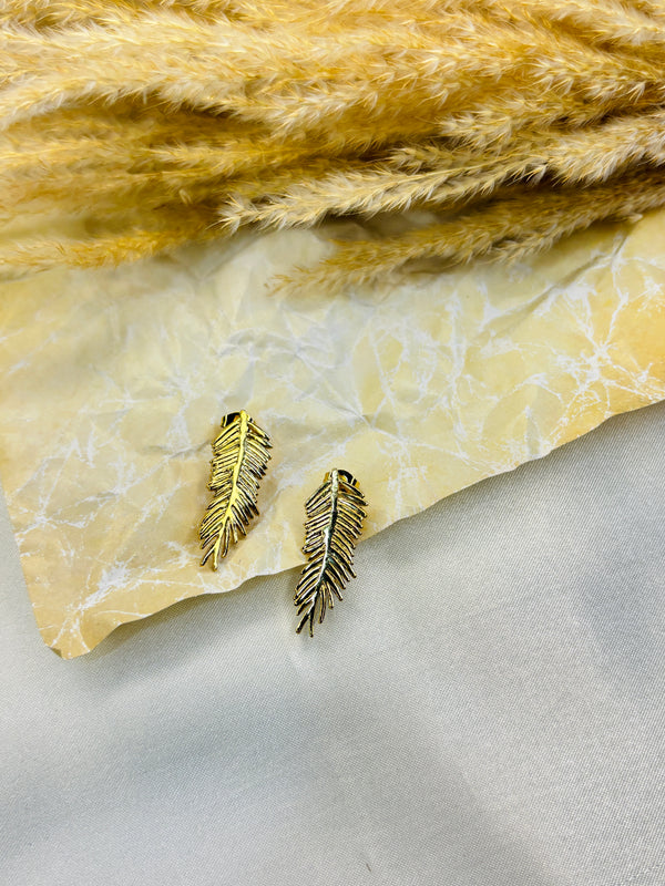 Golden Feather Studs